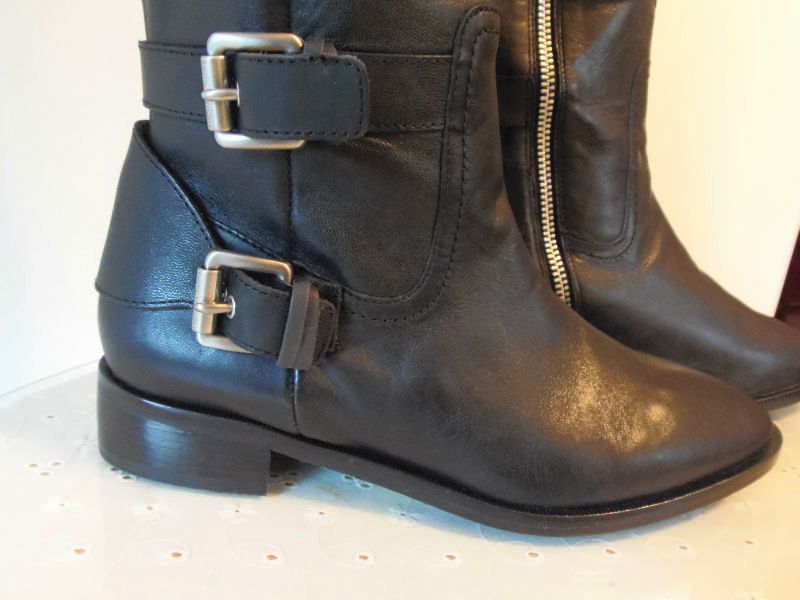 NEW MICHAEL KORS TATUM BLACK LEATHER TALL RIDING BOOTS SIZE 6.5  