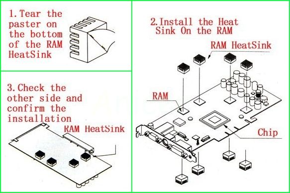 Copper Heat Sink For DDR DDR2 DDR3 RAM Memory Cooler  