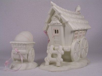 Dept 56 Snowbunnies Woodland Wagon RARE OLD Lite NIB  