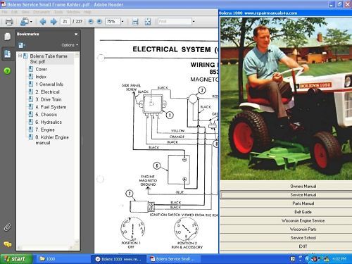 Bolens 1220 tractor manuals service parts owners  