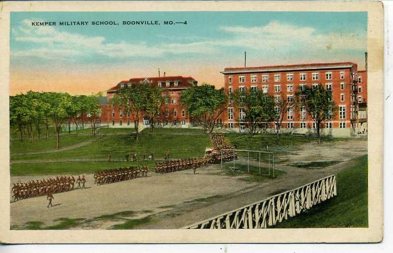 BOONVILLE MISSOURI KEMPER MILITARY SCHOOL POSTCARD 1930  