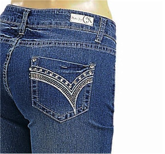 NWT Womens ♥ RHINESTONE ♥ Blue Skinny Plus Size JEANS 16/18/20/22 