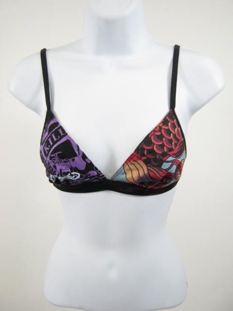 ED HARDY Black Bra Sz M  