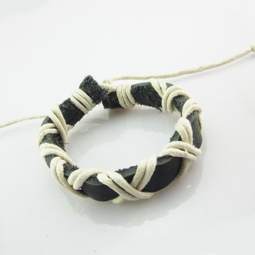 Hot,Gift Retro Fashion Fine hand woven hemp Leather Cuff Bracelet 