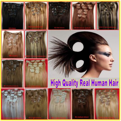 SUPER HOT 9PCS 100g Remy Clip In 100% Human Hair Extensions 3 Lengths 