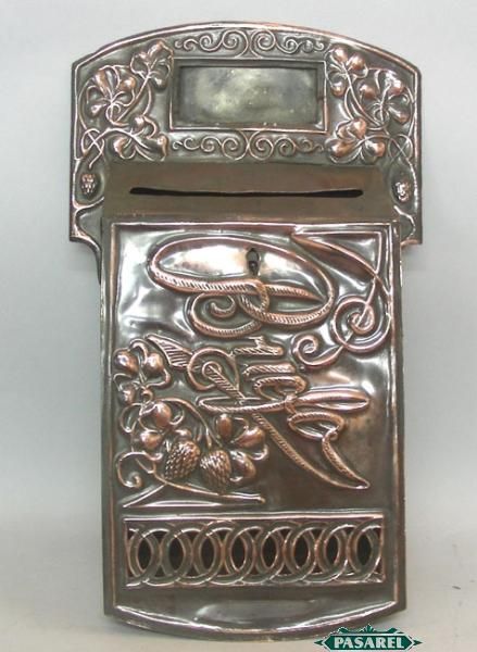 Art Nouveau Copper Mailbox / Postbox Germany Ca 1920  