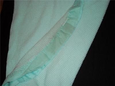 BRIGHT FUTURE/BABY MORGAN AQUA THERMAL ACRYLIC NYLON TRIM BABY BLANKET