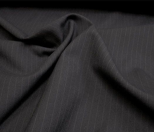 New Navy Blue Pinstripe Poly Wool Suiting Fabric #101  