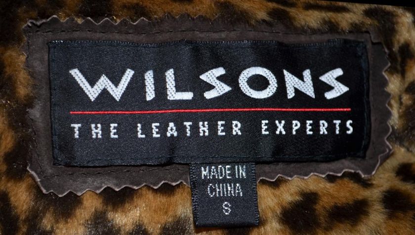 Wilson Dark Brown Suede Leather & Faux Leopard Lined Womans Short 