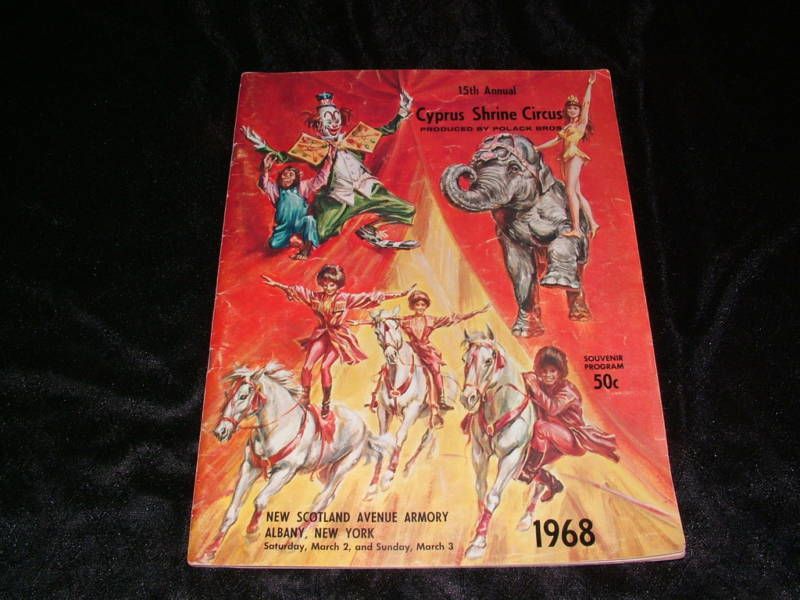 1968 CYPRUS SHRINE CIRCUS ALBANY NY SOUVENIR PROGRAM  