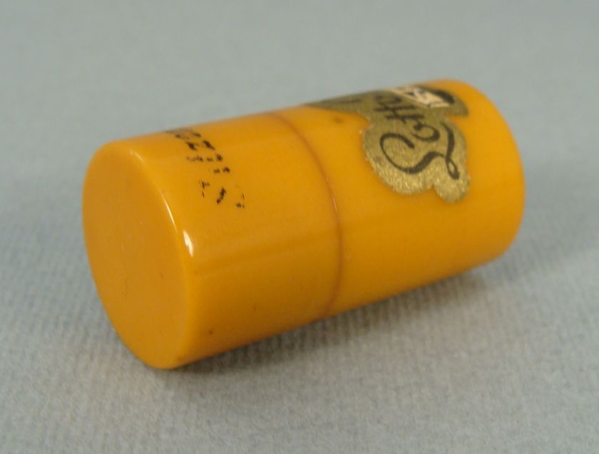 1920s ANTIQUE AMBER BAKELITE BOX SHAKER GLASS DICE TOY  