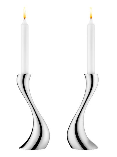 Georg Jensen LIVING Set COBRA Candlesticks   SMALL  