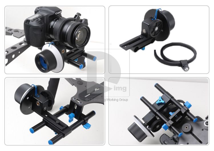 DSLR/VCR Shoulder Mount Rig + Connector + Follow Focus Fr DSLR Camera 