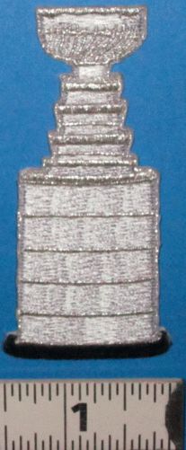 SILVER STANLEY CUP PATCH NHL HOCKEY CAMPBELL & WALES  