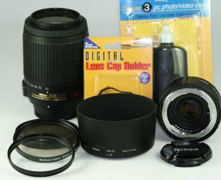 Nikon AFS DX VR 55 200mm + 2X 110 400 LENS KIT D60 D40  