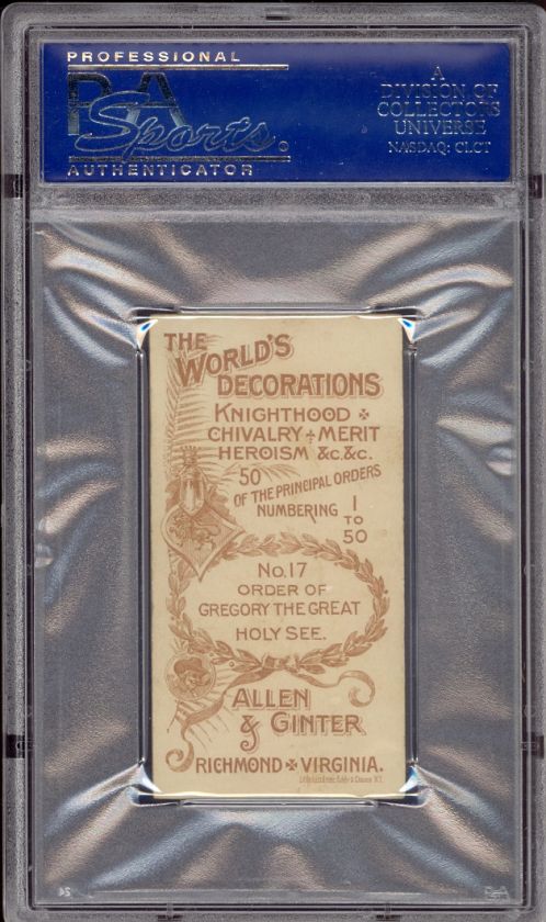 10) 1890 N30 ALLEN & GINTER WORLDS DECORATIONS PSA 7 6 5 4 3 TOBACCO 