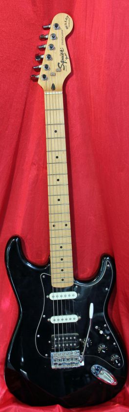 Fender Squier Bullet Series Custom Black Strat w Premium Gig Bag 