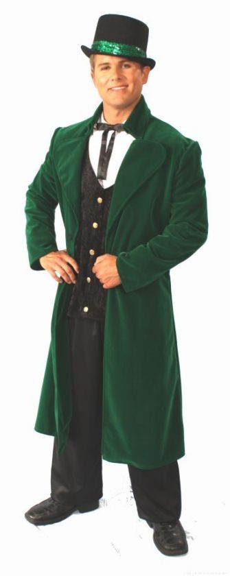 Costumes Mens Velvet Caroler or Leprechaun Jacket Grn  