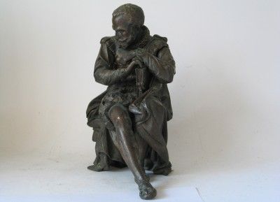 Antique Bronze Statue Cervantes Author of Don Quixote c.1890  