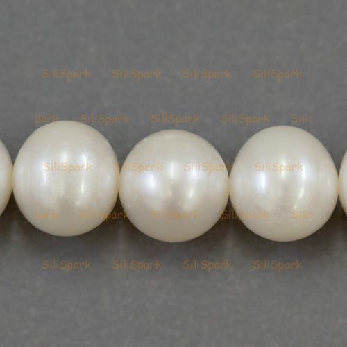 10 11mm Lustrous AAA White Freshwater Pearl Round Bead  