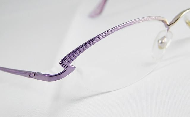 PURPLE LADIES WOMENS OPTICAL HALF RIMLESS EYEGLASS FRAMES EYEWEAR 