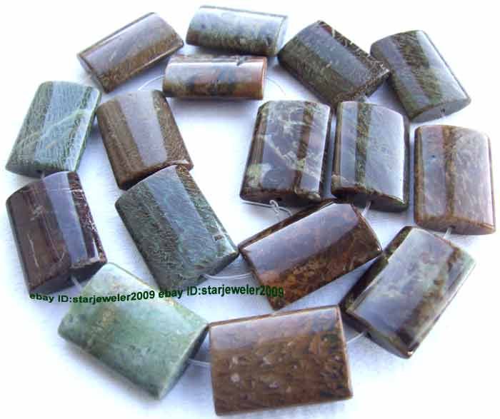 natural Snakeskin stone 18x25mm Flat Oblong Beads 15  