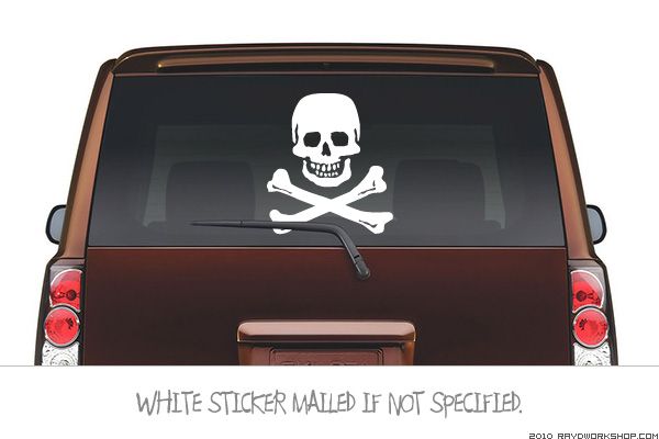 Large) SKULL AND BONES Sticker Decal  