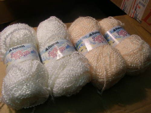 Skeins * PATONS * SEA SPRAY * yarn * White & PEACH  