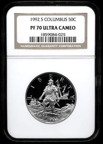 NGC PF70 UC 1992 S COLUMBUS HALF DOLLAR PF 70  