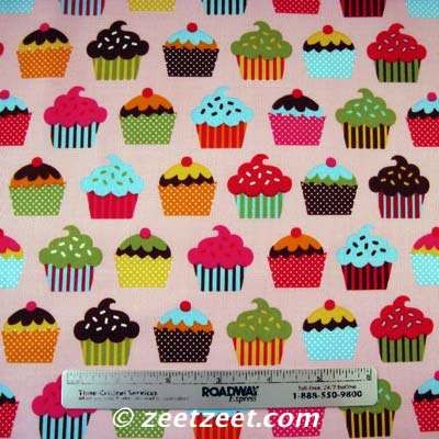 Confections~CUPCAKES~BLUSH PINK~Cupcake Fabric /Yd.  