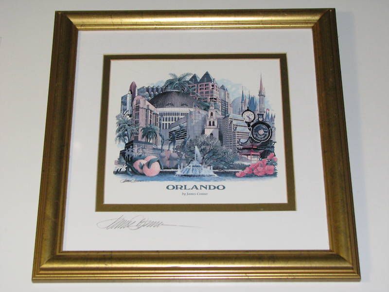 James Conner City of Orlando Signed Framed Print  