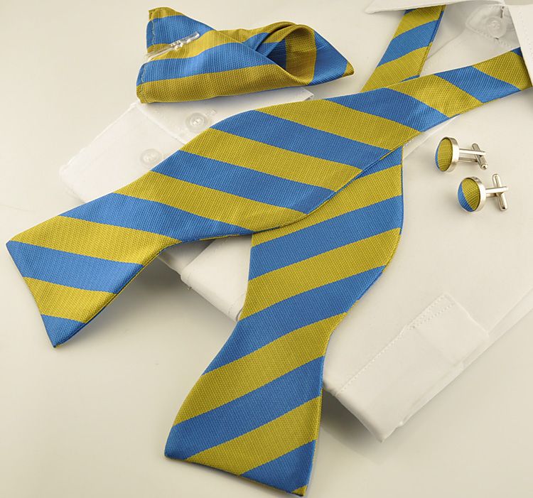 These are 100% woven silk self tie bow ties