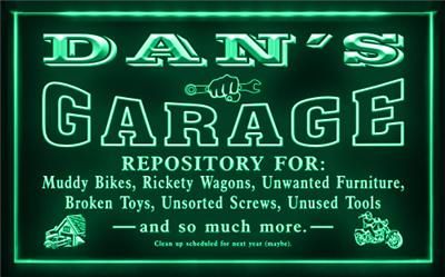 PP TM Name Personalized Custom Garage Basement Den Repair Neon LED 