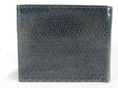 Genuine GRAY / BLUE Sea Snake Skin Leather Mens Bifolds Wallet + FREE 