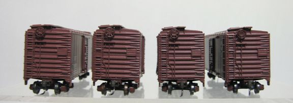   HO Customized Cooper & Oshtemo (4) Southern Pacific 40 Steel Box Cars