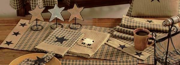 Primitive Midnight Star Homepsun Table Place Mat  