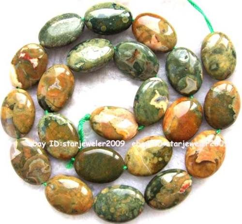 13x18mm Beautiful Natural Rhyolite Flat Oval Beads15  