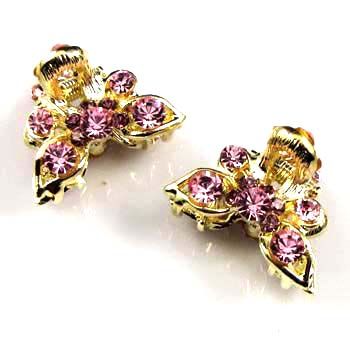   SHIPPING 2pc Austrian rhinestone crysta flower hair claw clip  