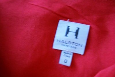   AUTH Halston Heritage Pleated chiffon Cayenne one shoulder gown 0 $795