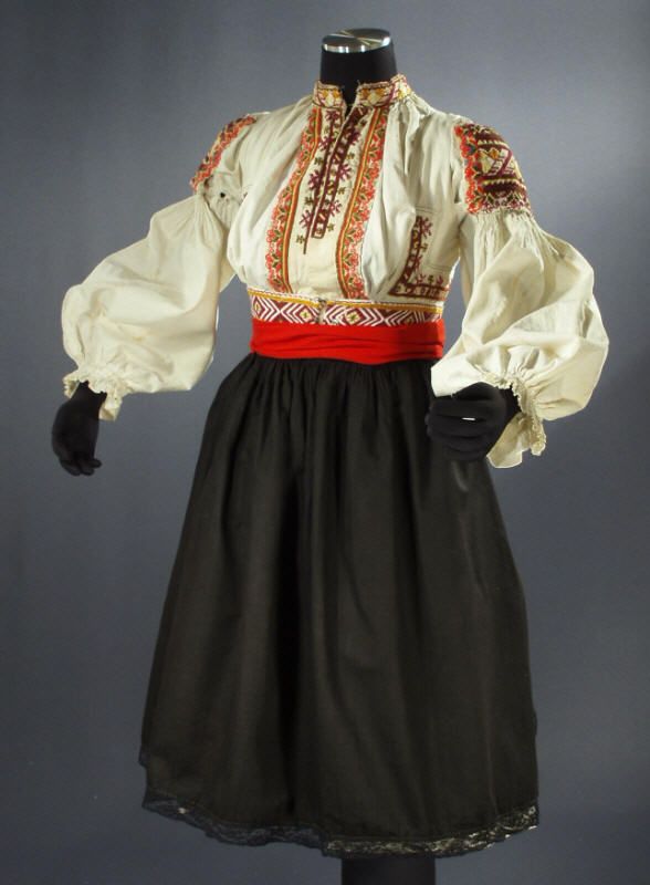 RARE Czech Folk Costume   embroidered blouse dress KROJ  