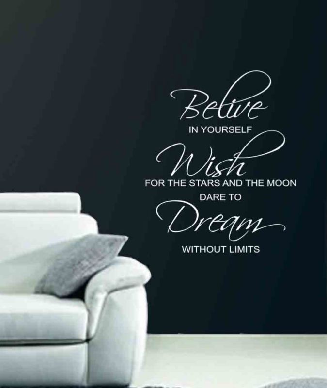 BELIEVE WISH DREAM Wall Quote Lettering Vinyl Decal 26  