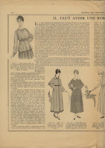 ORIGINAL JOURNAL DEMOISELLE April 15,1917+ PATTERN  