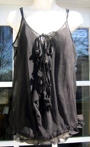 DEVELOPMENT by erica davies black 100% silk top.NWT.M.  