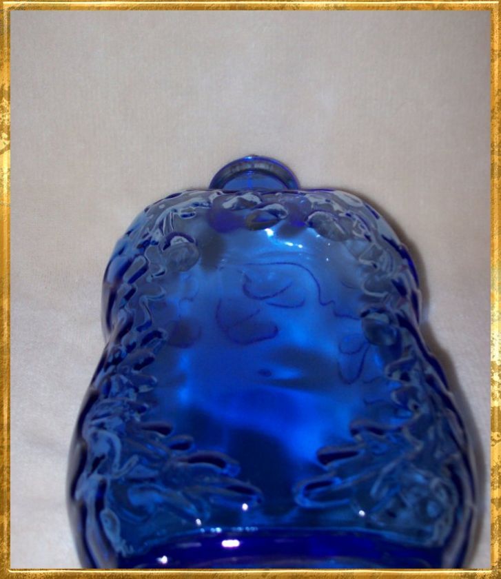 Libbey CANADA Vintage Cobalt Clear Decanter 9 Inches GORGEOUS w Cork 