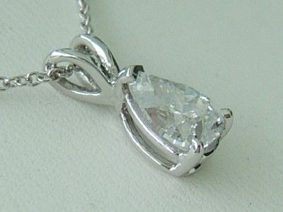 03 Ct. DROP SHAPE DIAMOND NECKLACE 14K. WHITE GOLD  