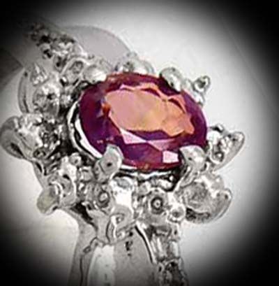 NATURAL 0.66 carats ALEXANDRITE & DIAMOND RING 14k GOLD  