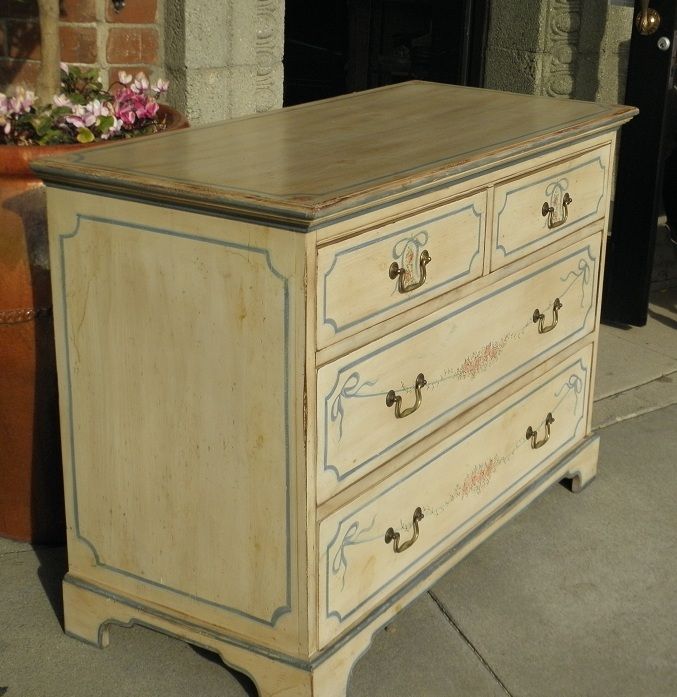 Unusual Pierre Deux Hand Painted French Country 3 Drawer Commode NR 