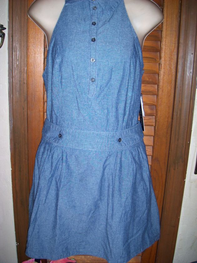 Hope& honey~NWTs sz M Denim Light blue Halter dress  