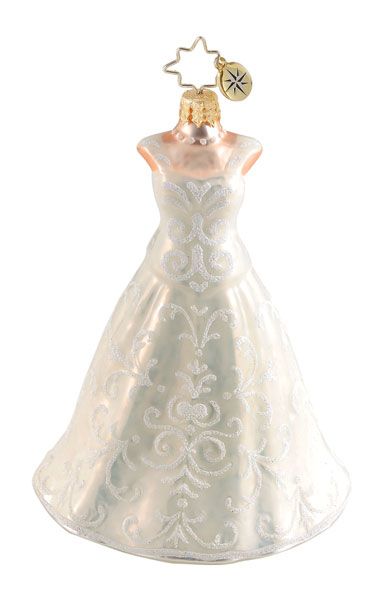   RADKO GLASS BEAUTIFUL BRIDE WEDDING DRESS CHRISTMAS ORNAMENT  