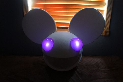 Deadmau5 Head Costume white and purple eyes with remote control 